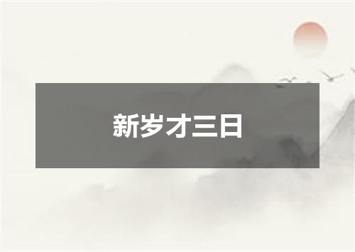 新岁才三日