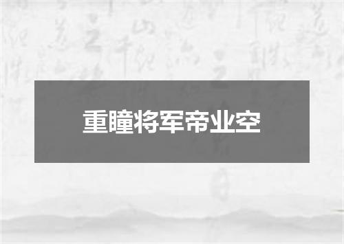 重瞳将军帝业空