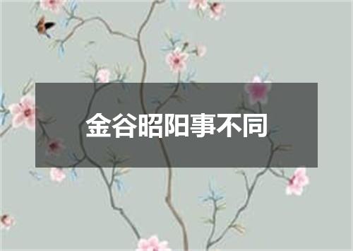 金谷昭阳事不同