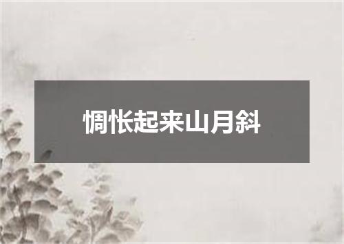 惆怅起来山月斜