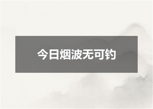 今日烟波无可钓