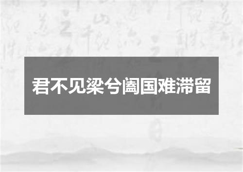 君不见梁兮阖国难滞留