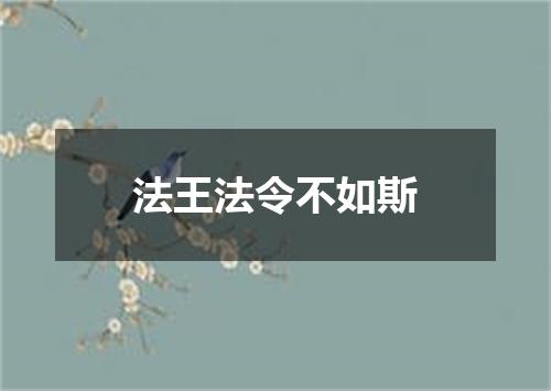 法王法令不如斯