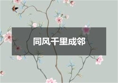 同风千里成邻