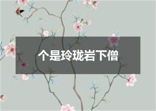 个是玲珑岩下僧