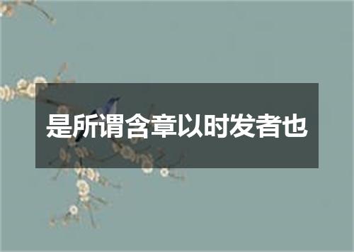 是所谓含章以时发者也