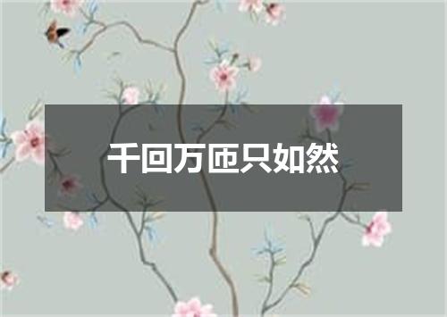 千回万匝只如然