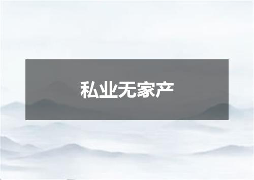 私业无家产