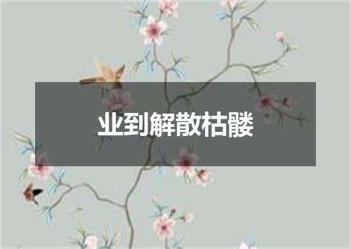 业到解散枯髅