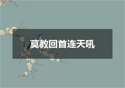 莫教回首连天吼