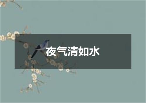 夜气清如水