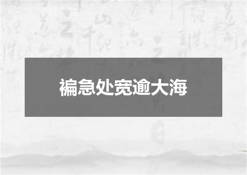 褊急处宽逾大海