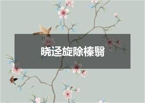 晓迳旋除榛翳