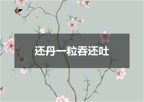 还丹一粒吞还吐