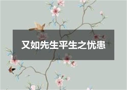 又如先生平生之忧患