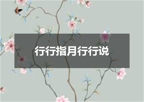 行行指月行行说