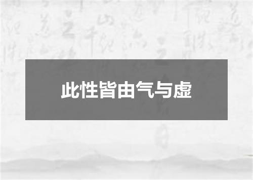 此性皆由气与虚