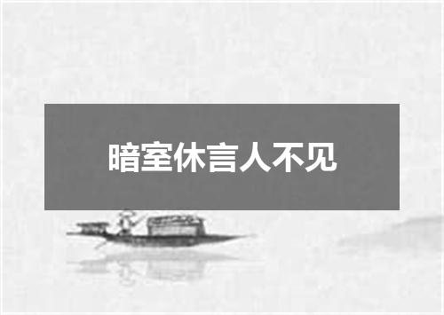 暗室休言人不见