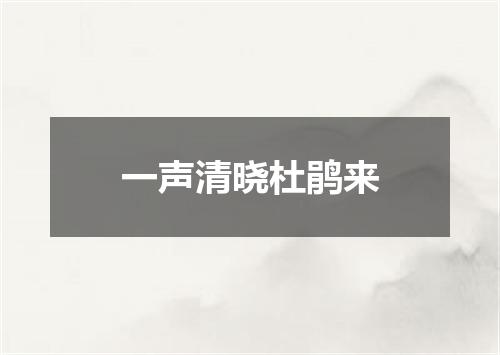 一声清晓杜鹃来