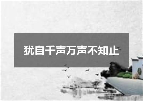 犹自千声万声不知止