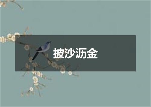 披沙沥金