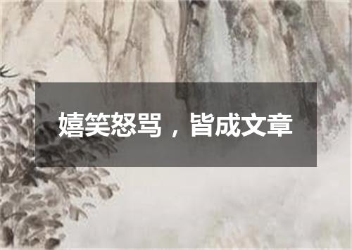 嬉笑怒骂，皆成文章