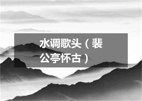 水调歌头（裴公亭怀古）