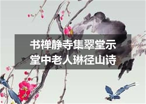 书禅静寺集翠堂示堂中老人琳径山诗