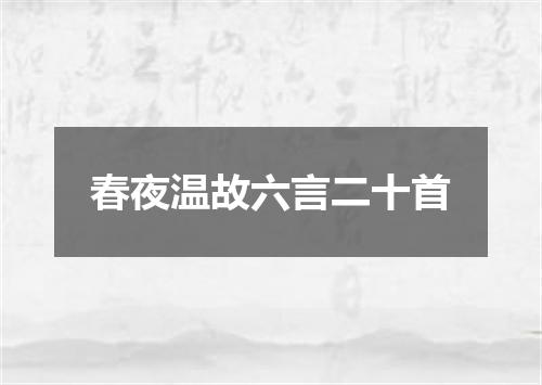 春夜温故六言二十首