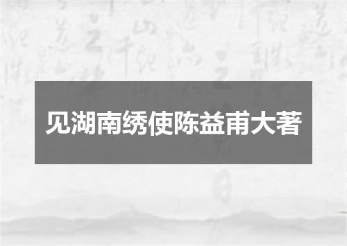 见湖南绣使陈益甫大著