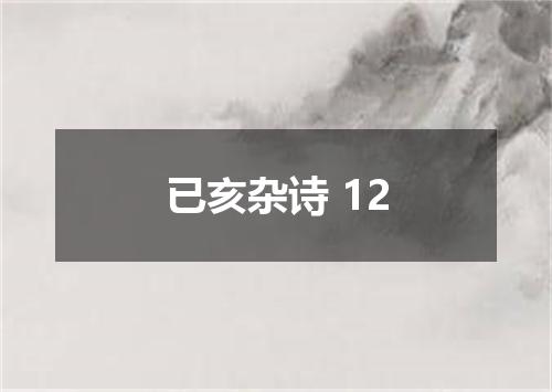 已亥杂诗 12