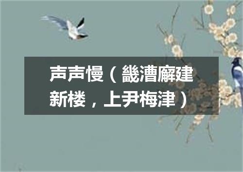 声声慢（畿漕廨建新楼，上尹梅津）