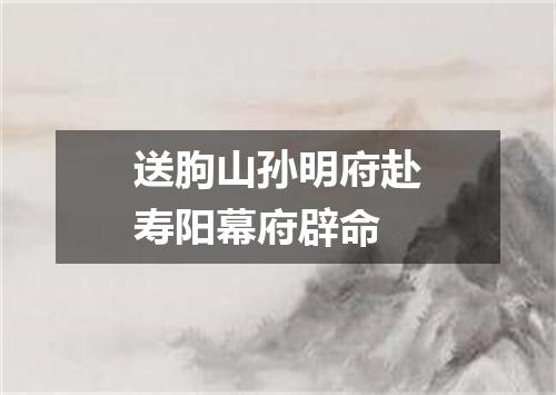 送朐山孙明府赴寿阳幕府辟命