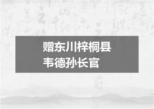 赠东川梓桐县韦德孙长官