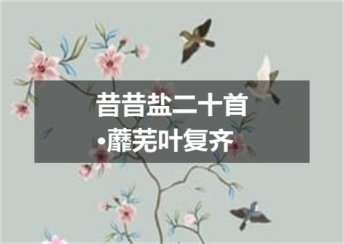 昔昔盐二十首·蘼芜叶复齐