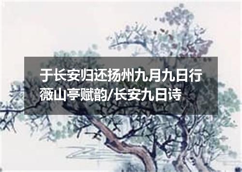 于长安归还扬州九月九日行薇山亭赋韵/长安九日诗