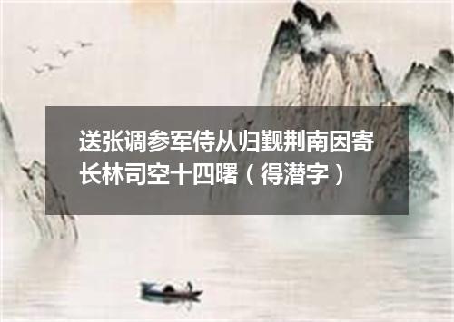 送张调参军侍从归觐荆南因寄长林司空十四曙（得潜字）