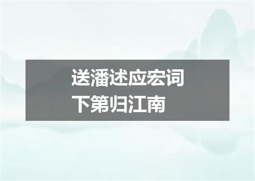 送潘述应宏词下第归江南