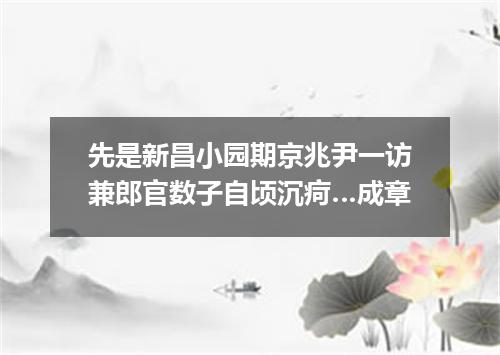 先是新昌小园期京兆尹一访兼郎官数子自顷沉疴…成章