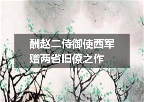 酬赵二侍御使西军赠两省旧僚之作