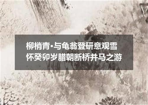 柳梢青·与龟翁登研意观雪怀癸卯岁腊朝断桥并马之游