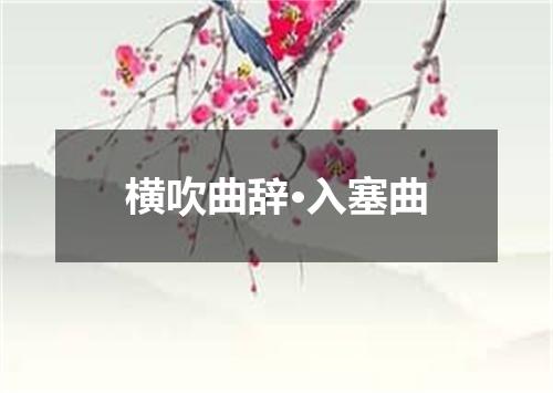 横吹曲辞·入塞曲