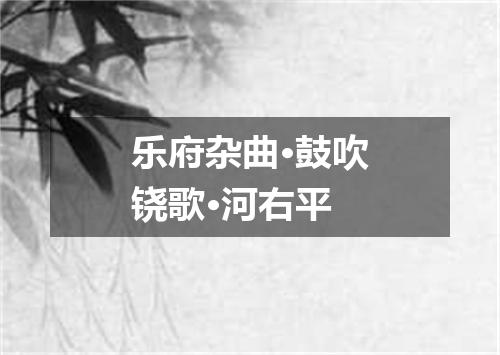 乐府杂曲·鼓吹铙歌·河右平