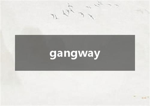 gangway是什么意思