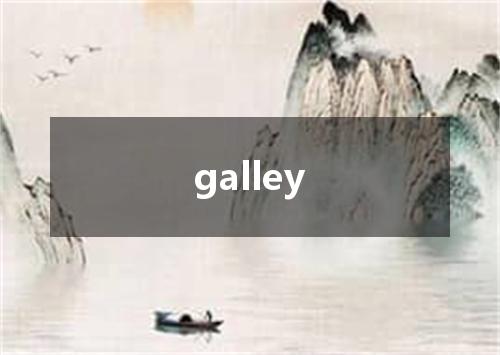 galley是什么意思