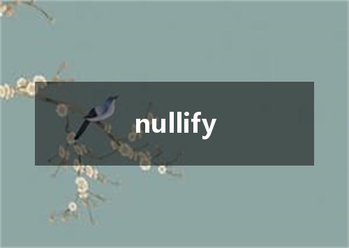 nullify是什么意思