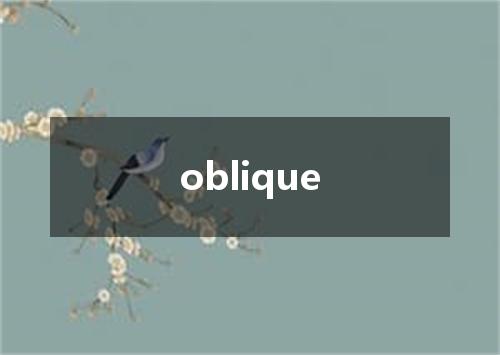 oblique是什么意思