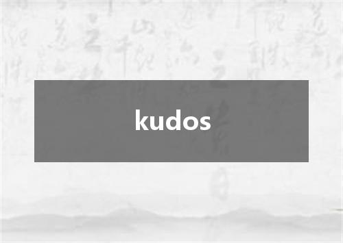 kudos是什么意思