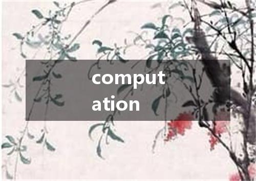 computation是什么意思