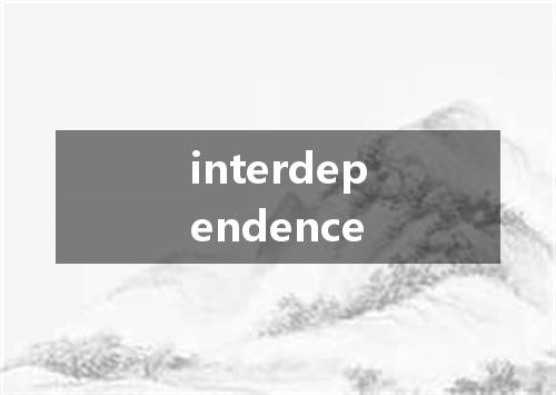 interdependence是什么意思